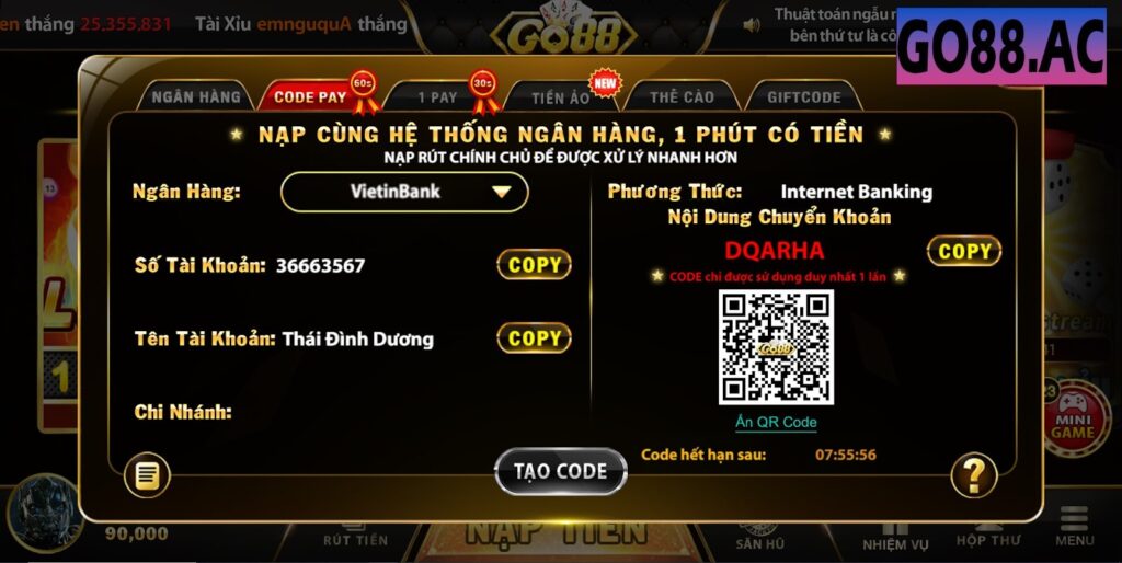 Mã giao dịch Code Pay 